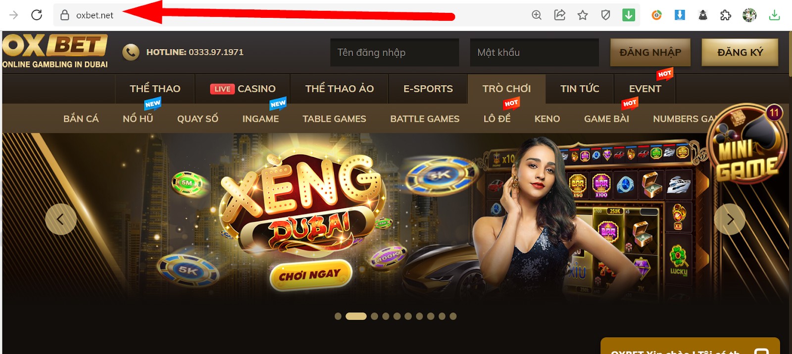 Người chơi truy cập vào trang chủ Oxbet