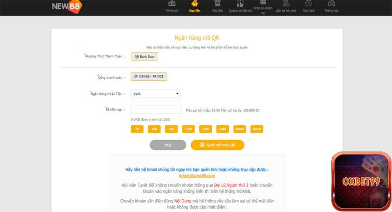 Nạp - rút tiền tại nhà cái New88 như thế nào?