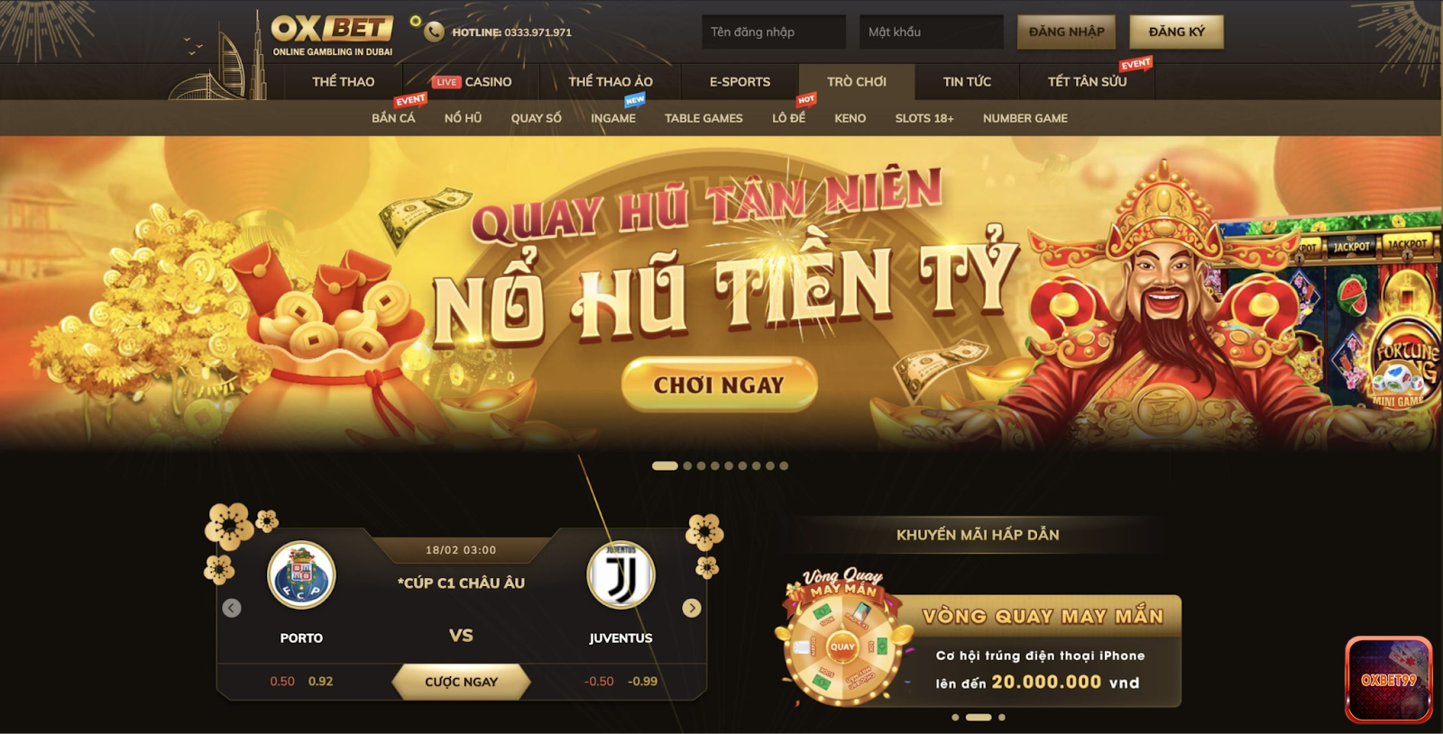 Giao diện của Oxbet sau khi được tải về