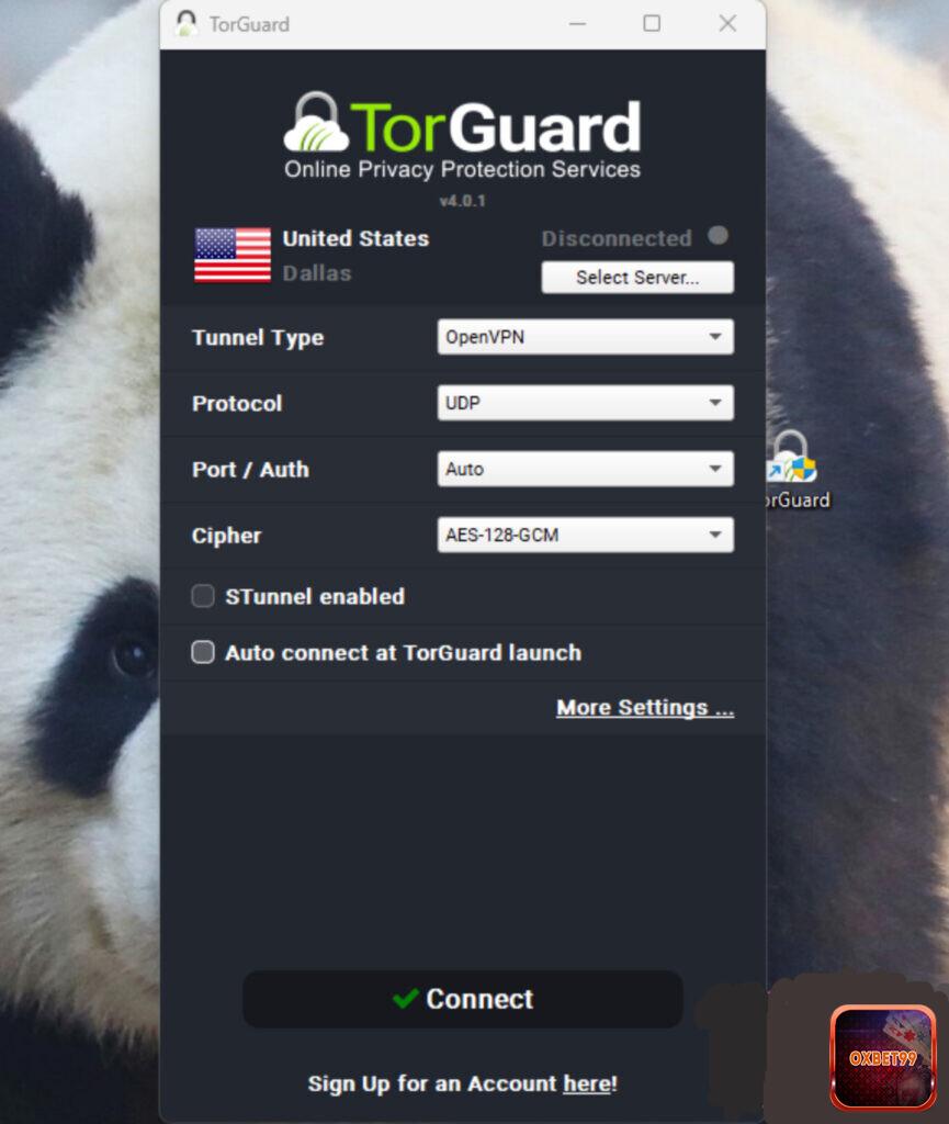 Quá trình fake IP bằng TorGuard VPN đã thành công